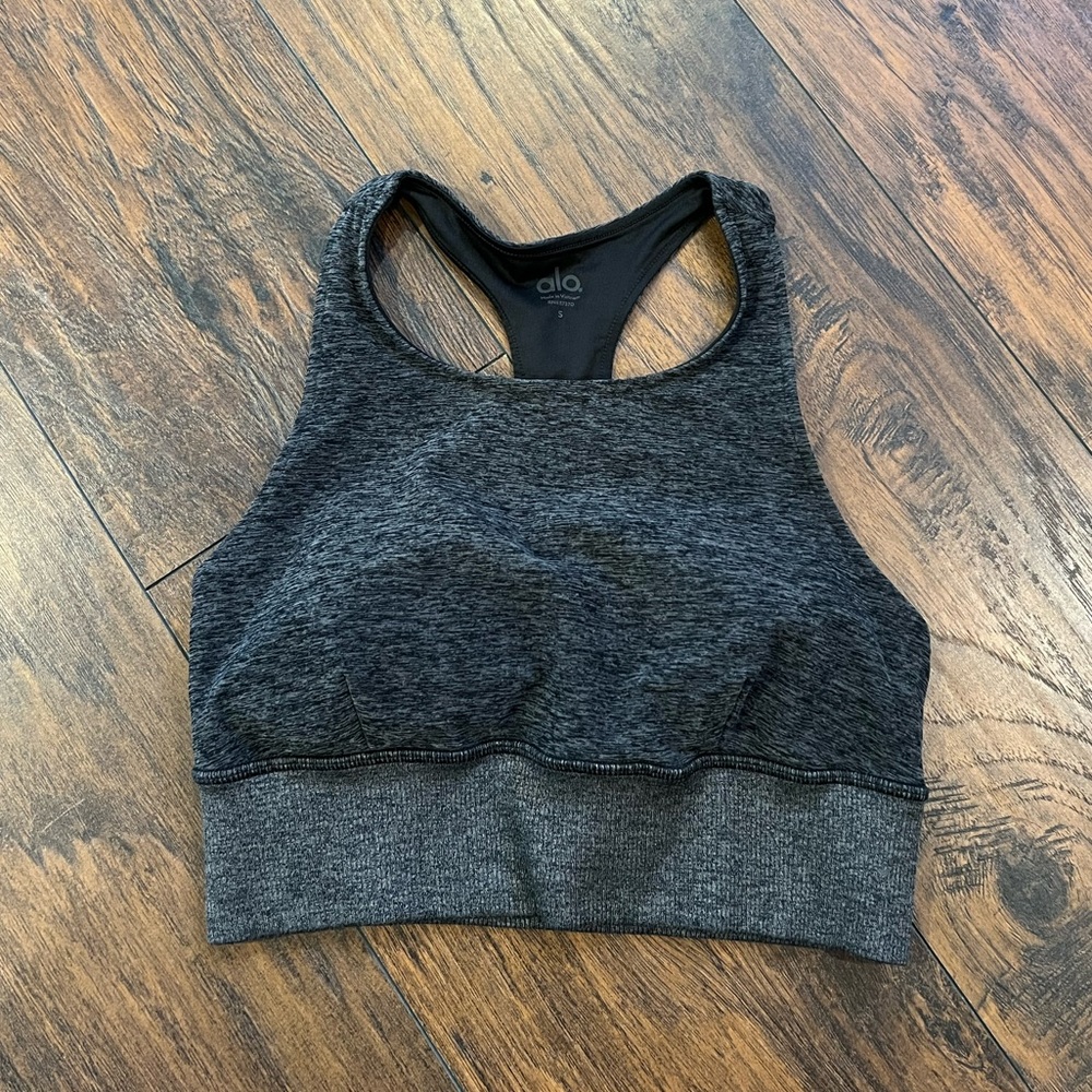 Alosoft Serenity Bra in Dark Heather Grey